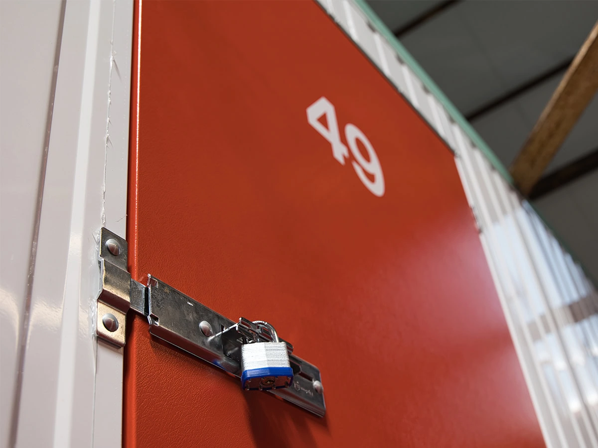 self storage door with a lock