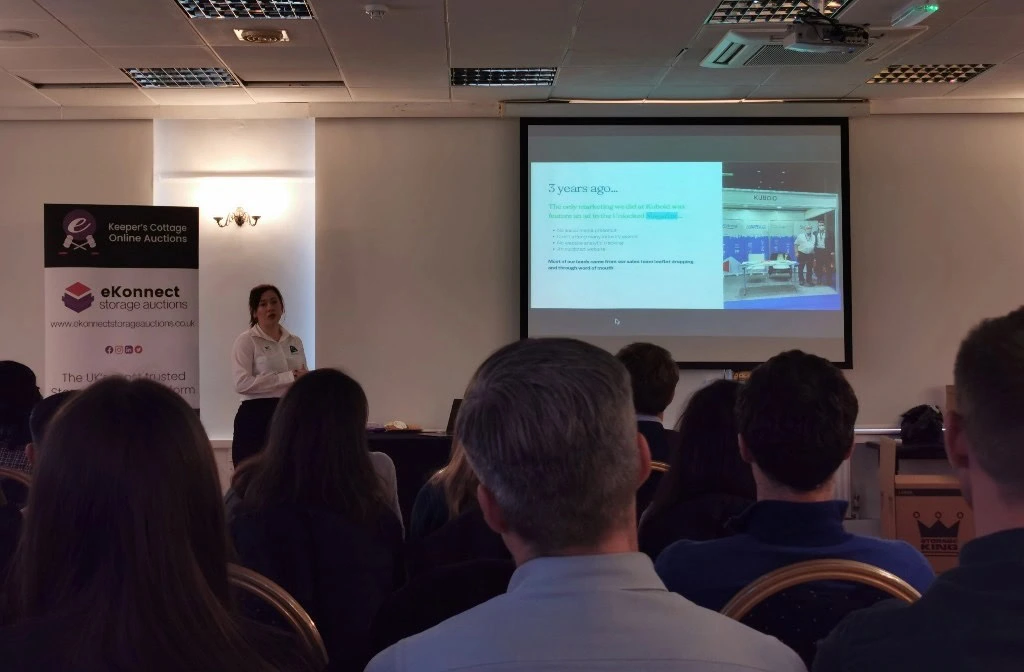 Presentation showing our marketing executive explain tips on how to build an engaged online presence